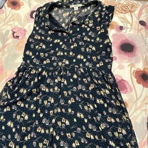 NWOT navy floral owl pattern dress